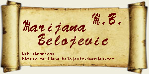 Marijana Belojević vizit kartica